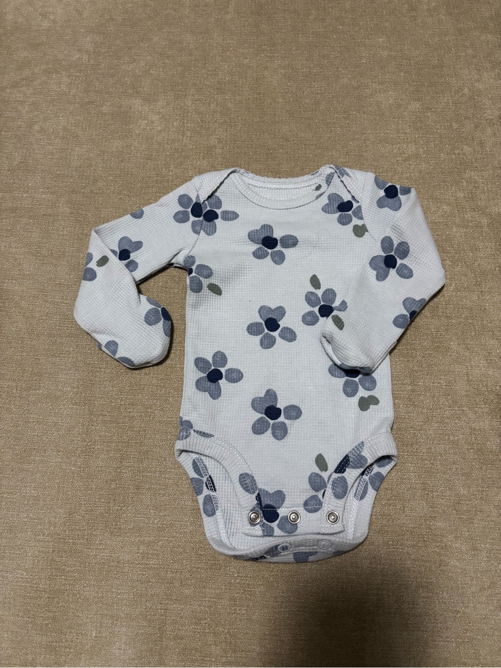 Carter's Long-Sleeve Floral Baby Bodysuit in Light Blue and Navy